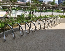 Continuous Spiral Stainless Steel Bicycle Rack